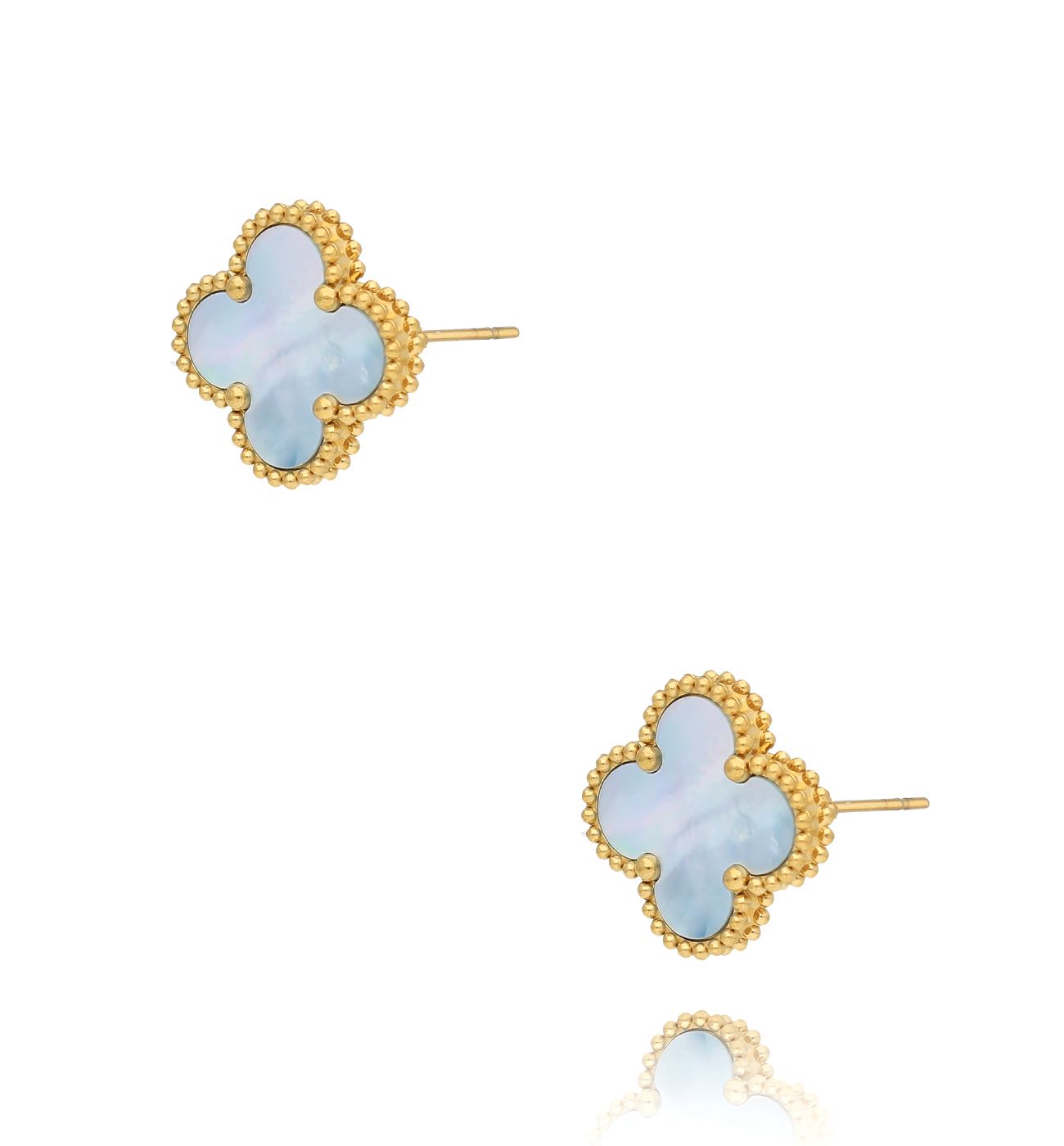 Kolczyki niebieskie koniczynki Clover KSY0166