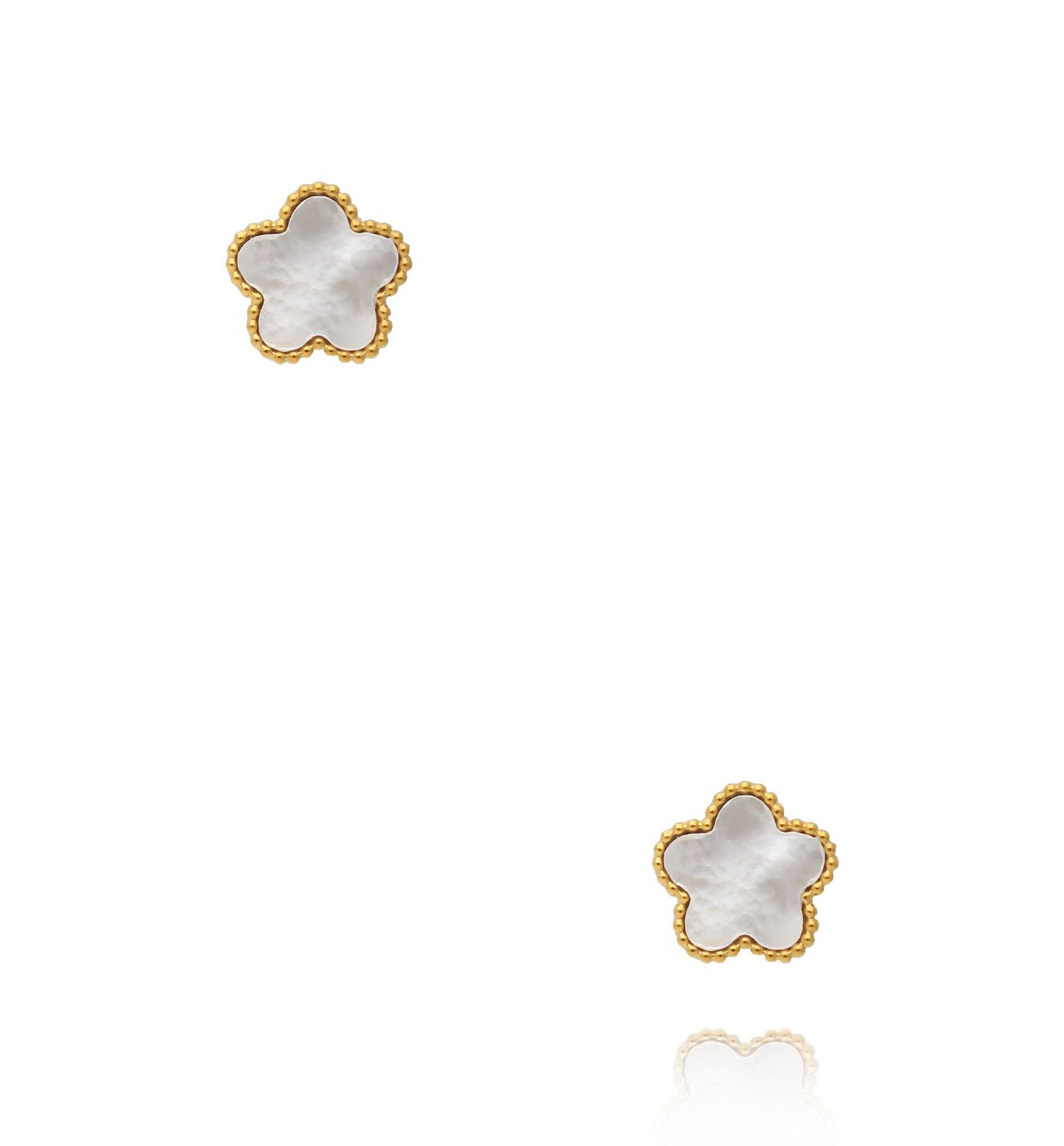 Kolczyki wkrętki w kształcie kwiatów z masą perłową KSY0702