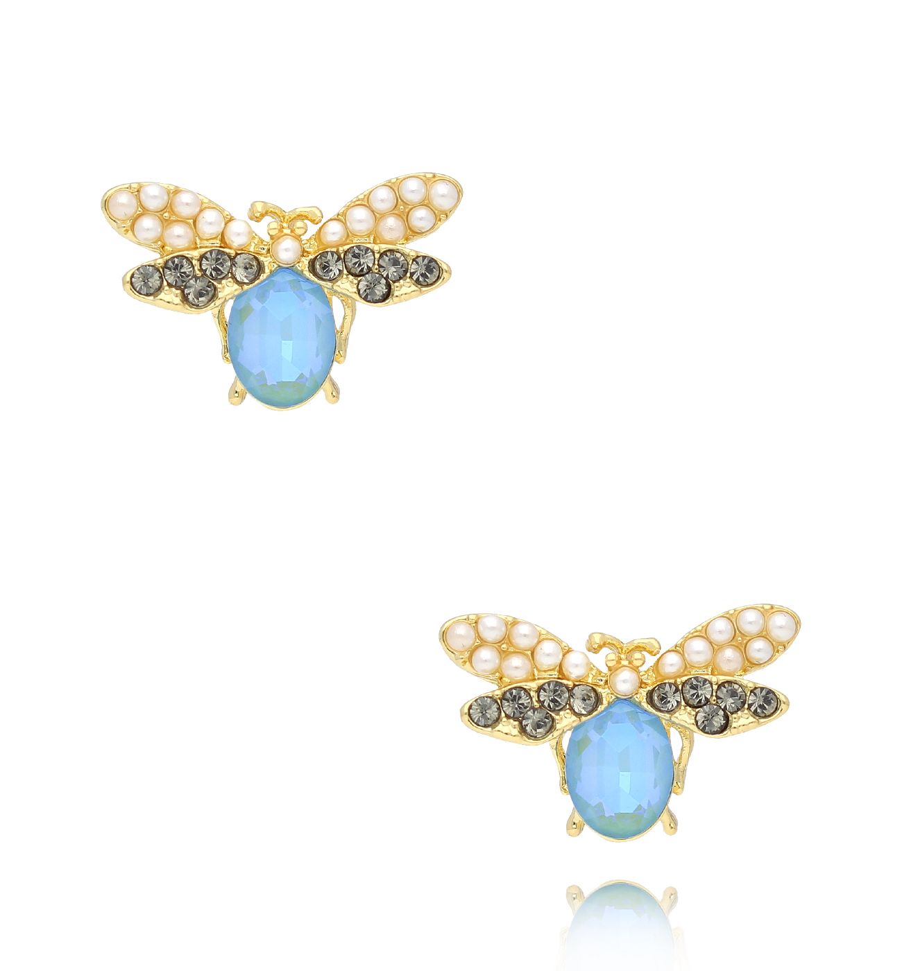 Kolczyki z owadami niebieskie Maya 6 - By Dziubeka