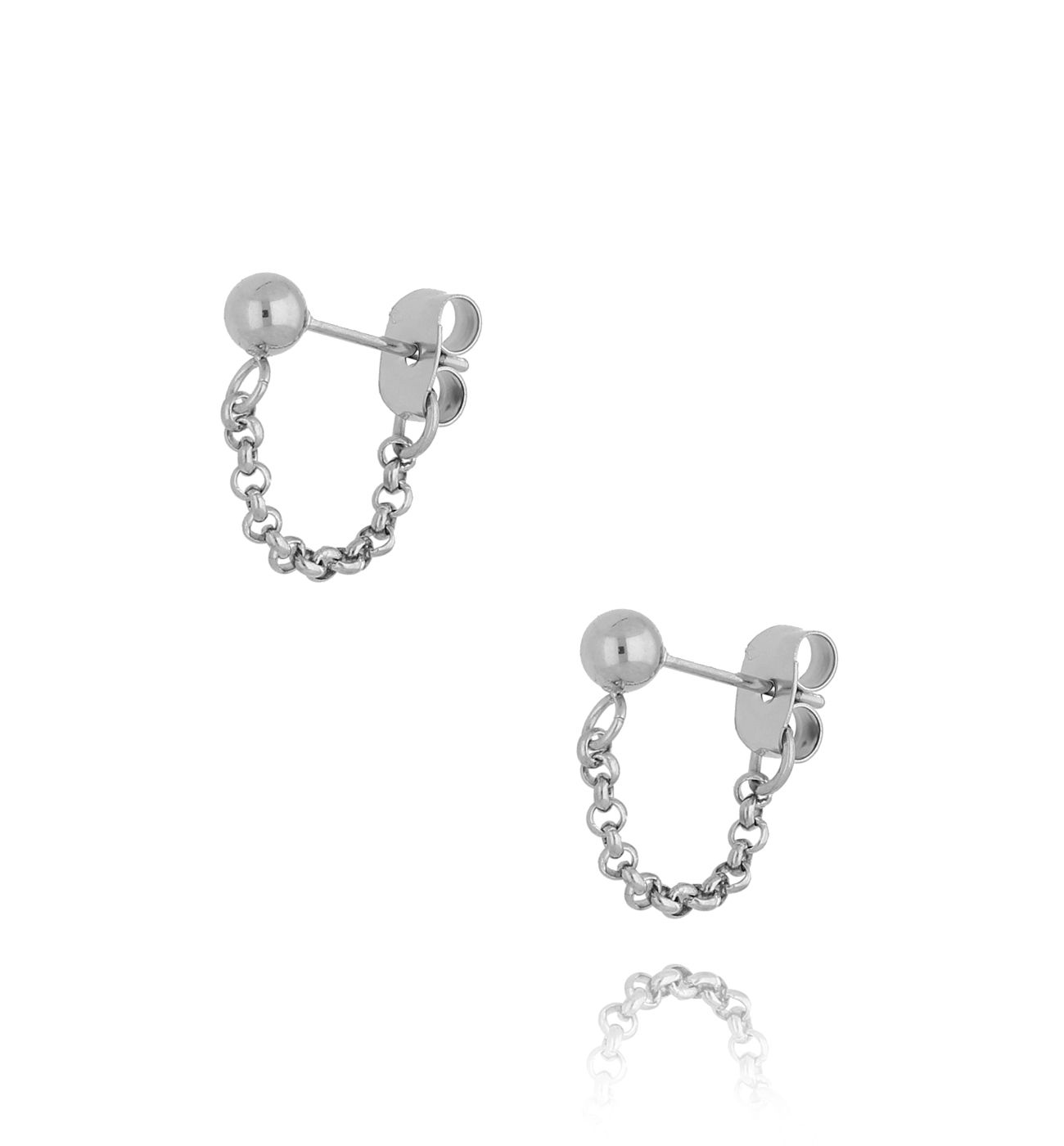 Kolczyki wkrętki z łańcuszkiem KSA0142