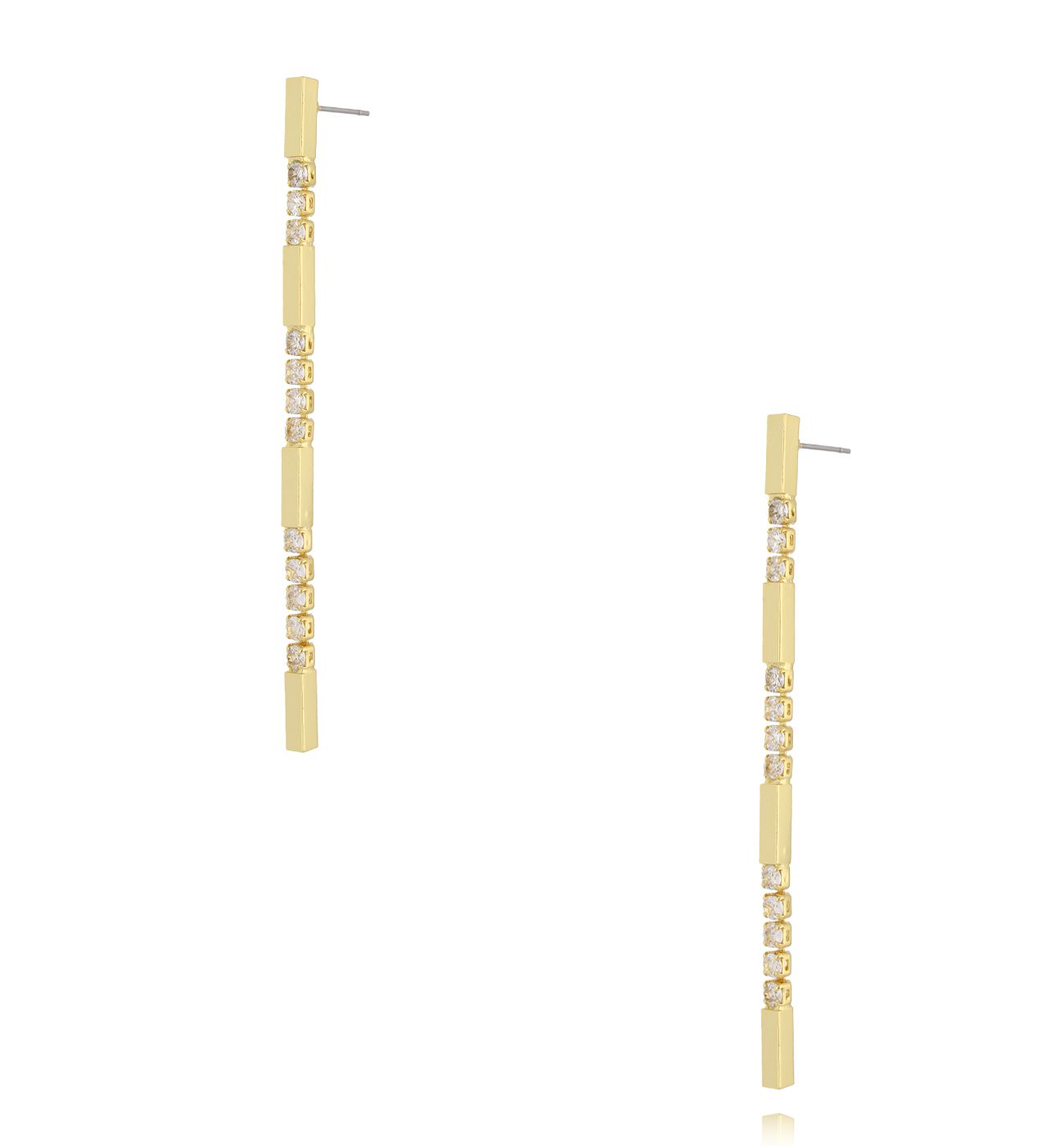 Kolczyki długie złote z cyrkoniami KRG1097