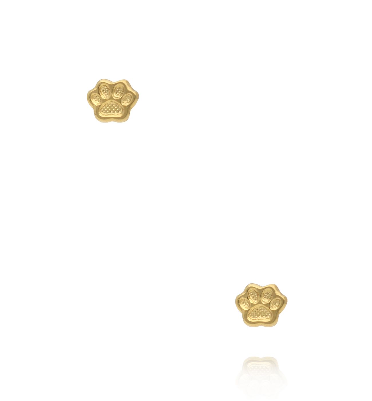 Kolczyki wkrętki w kształcie łapki złote KSY0631 - By Dziubeka