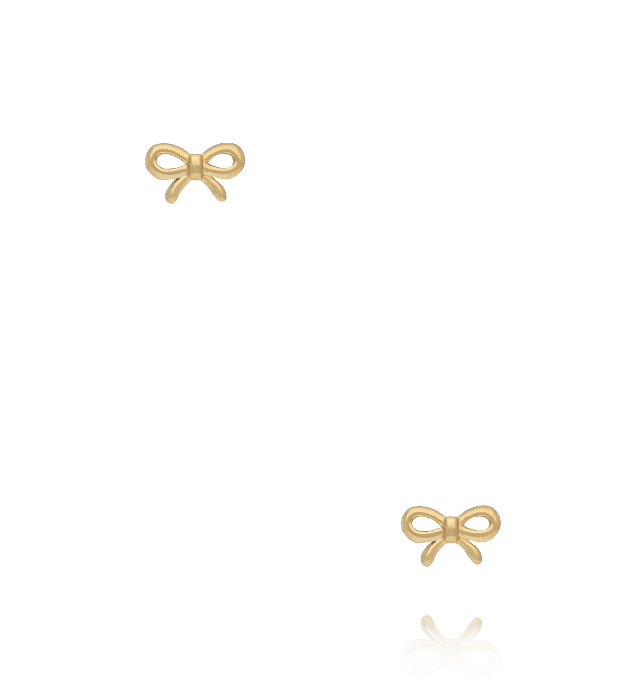 Kolczyki wkrętki w kształcie delikatnej kokardki złote KSY0630 - By Dziubeka