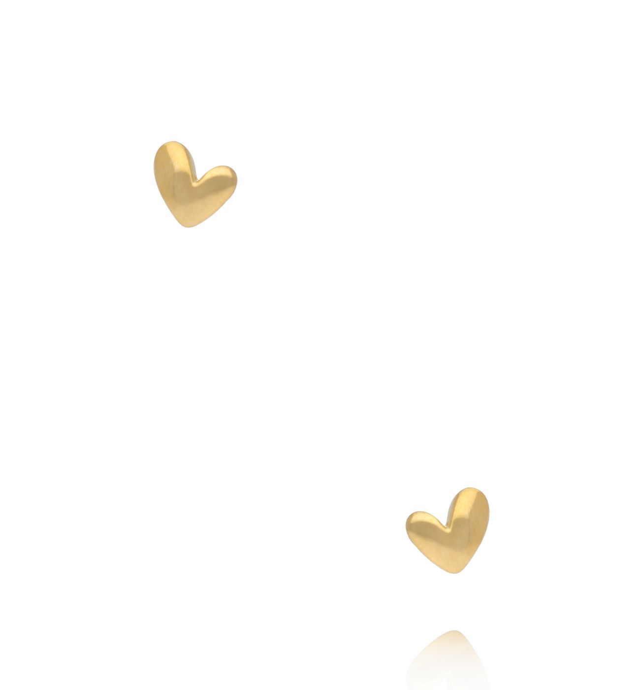 Kolczyki wkrętki w kształcie serca złote KSY0618 - By Dziubeka