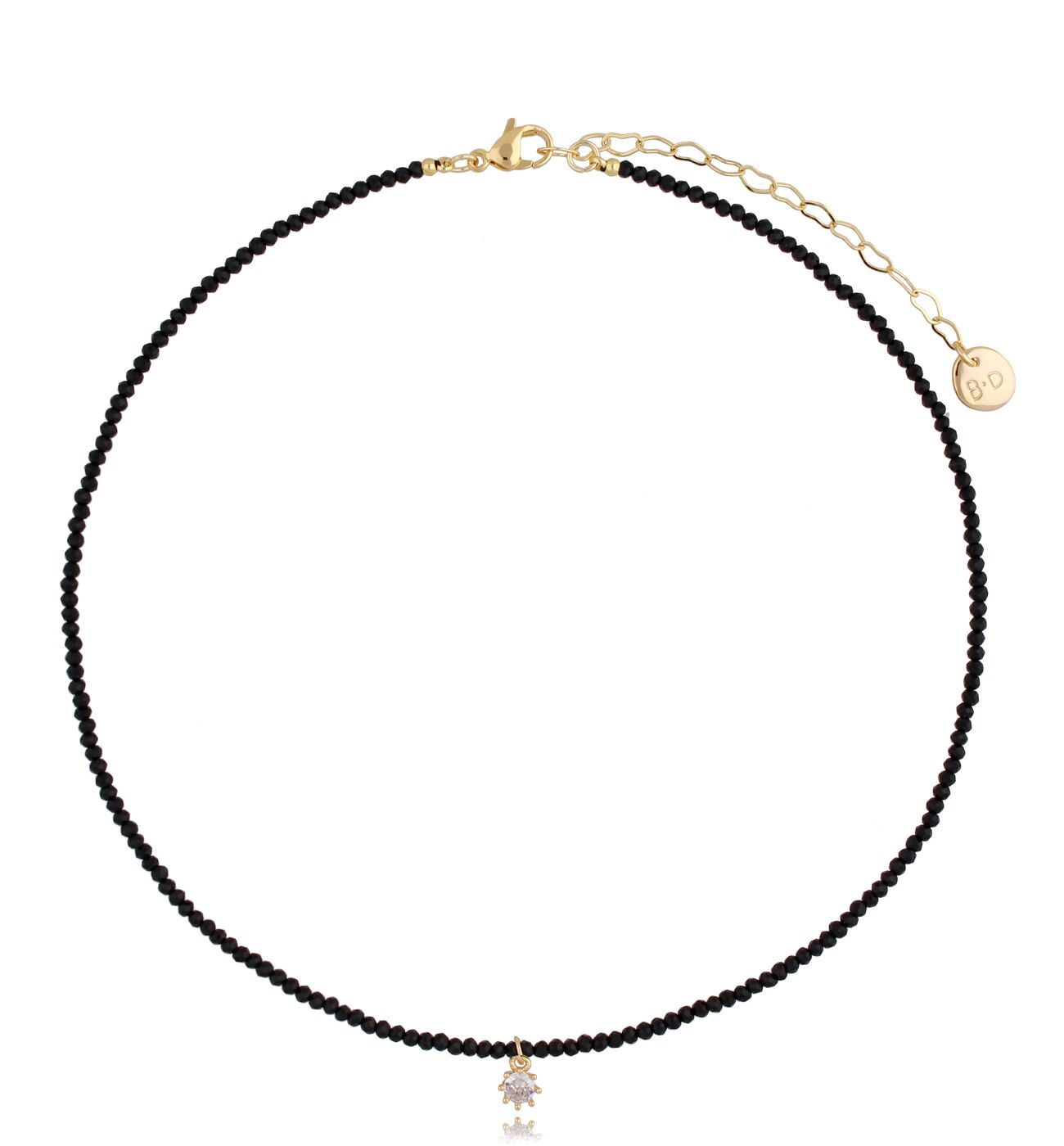 Naszyjnik z czarnym turmalinem i zawieszką Yasminne NTW0279