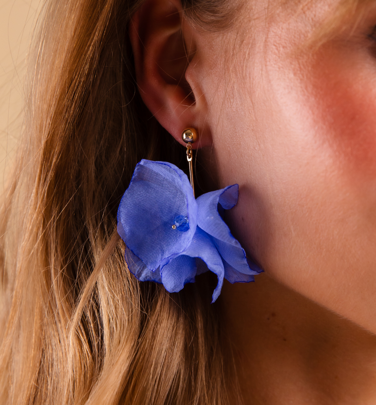 Kolczyki kwiatowe niebieskie KBL1973