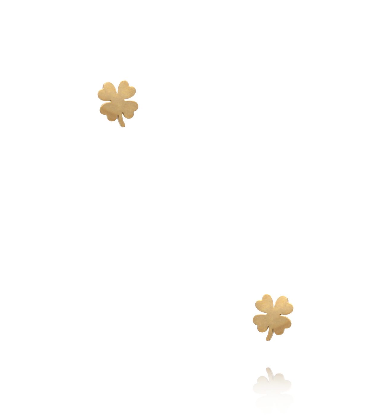 Kolczyki wkrętki w kształcie czterolistnej koniczyny złote KSY0619