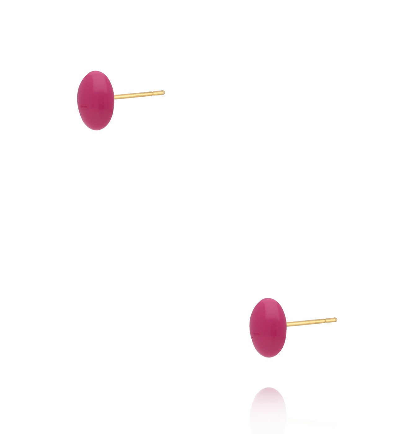 Kolczyki wkrętki z fuksjową emalią KSY0366