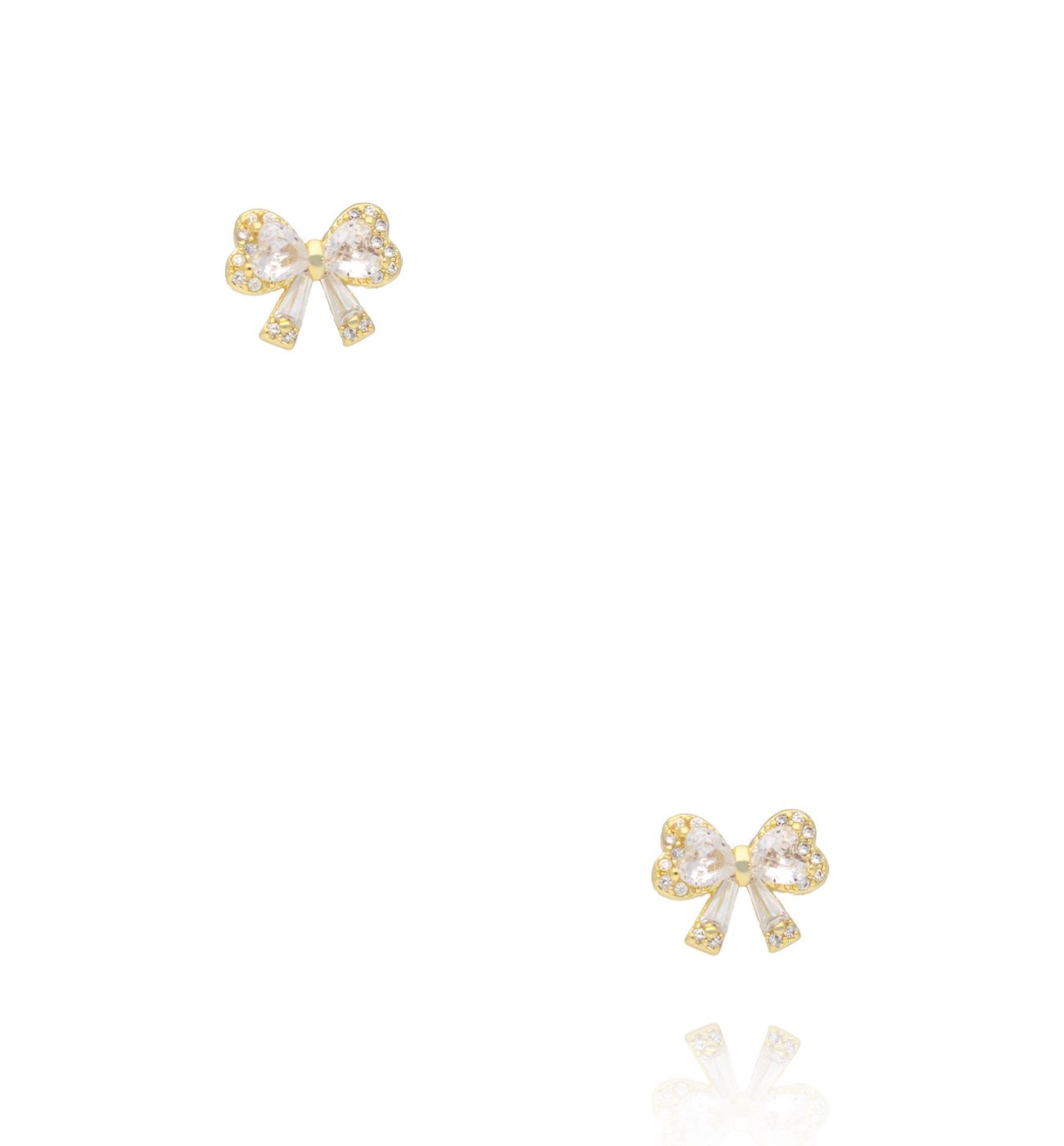 Kolczyki wkrętki kokardki z cyrkoniami KSS2219