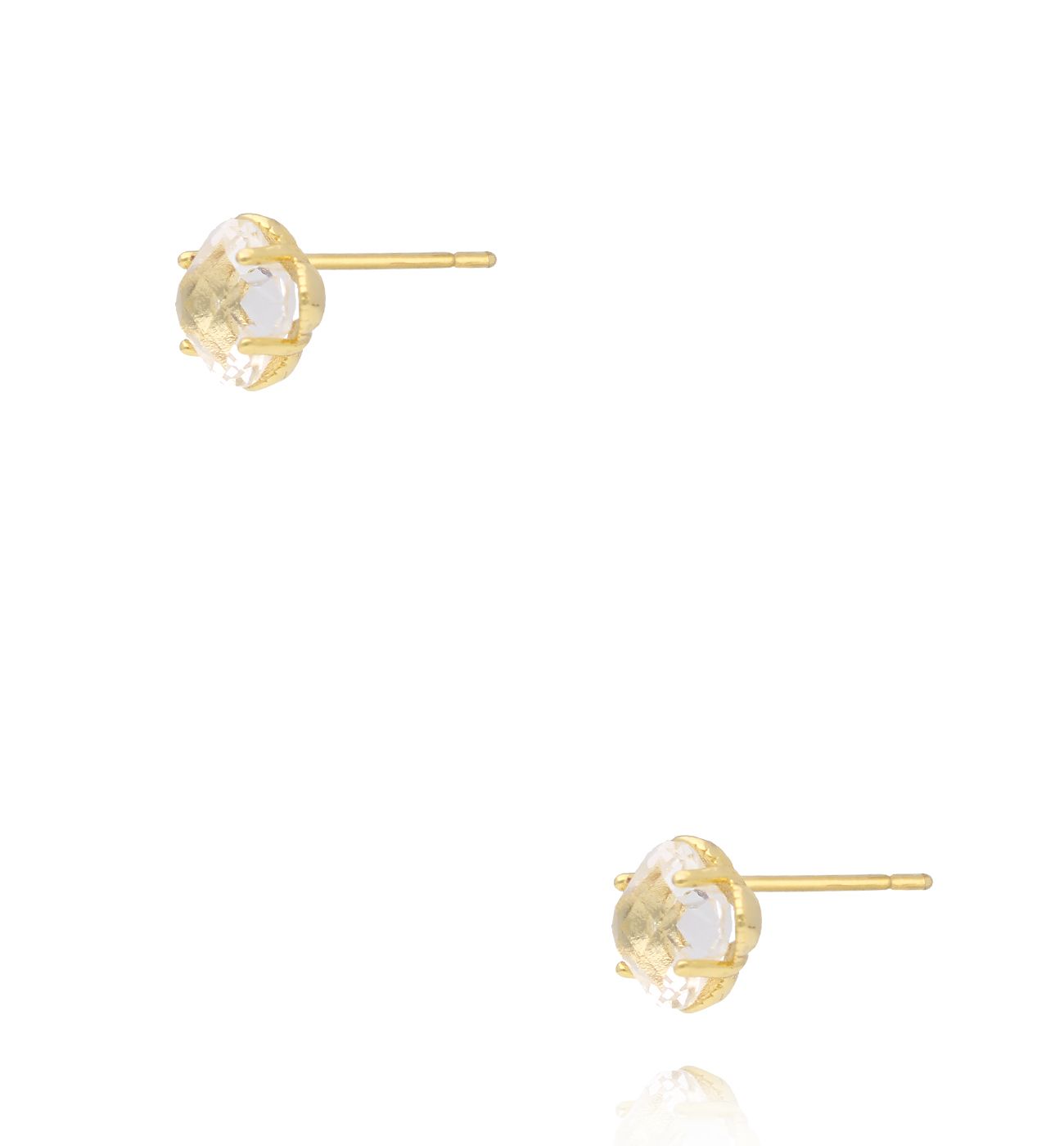 Kolczyki wkrętki koniczynki transparentne - By Dziubeka