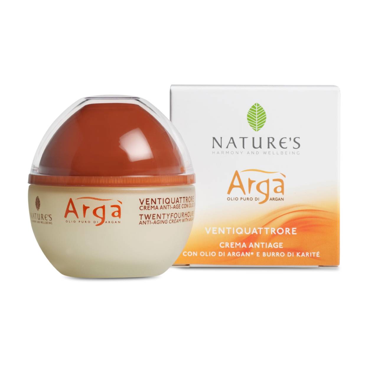 Przeciwstarzeniowy Krem do Twarzy z Olejkiem Arganowym, Masłem Karite i Kwasem Hialuronowym, 50ml