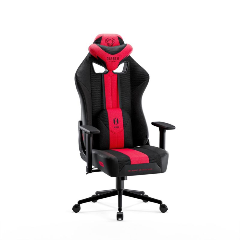 Fotel gamingowy biurowy materiałowy Small Diablo X-Player 2.0 karmazynowo-antracytowy 1 szt