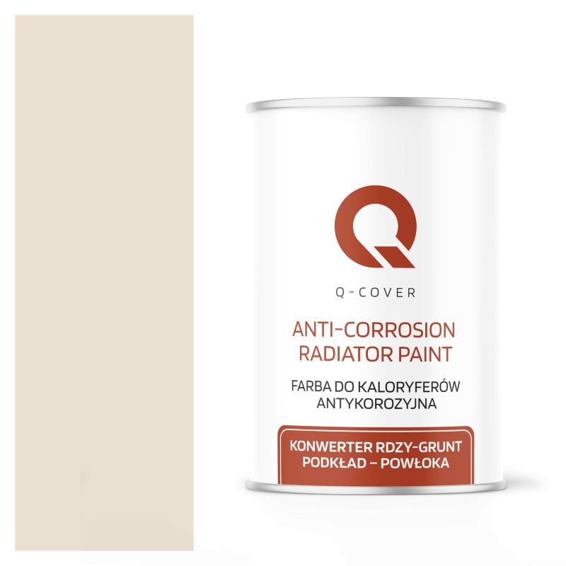 Farba do Kaloryferów Antykorozyjna Q-Cover Kremowy RAL9001 Wysoki Połysk 1L