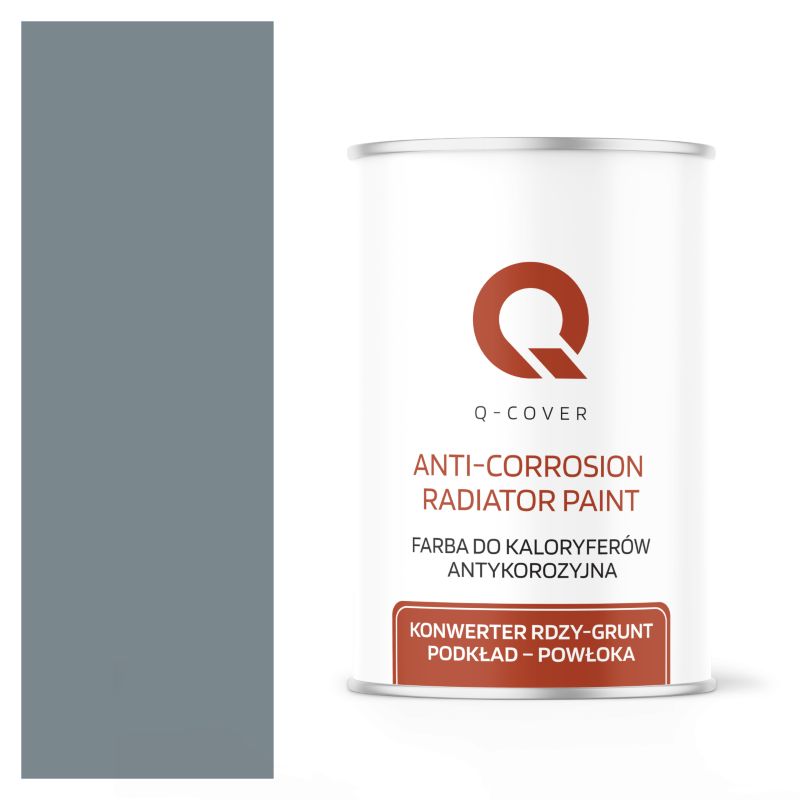 Farba do Kaloryferów Antykorozyjna Q-Cover Wiewiórka szara RAL7000 Półmat 1L