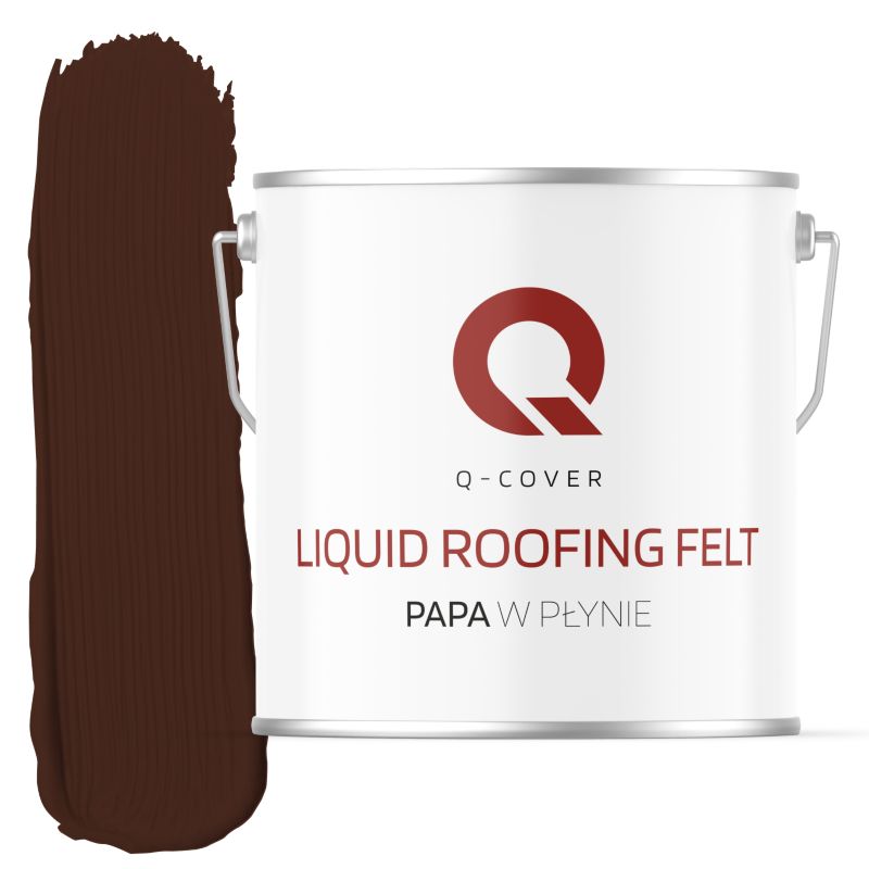 Papa w Płynie Uszczelniacz do Dachów Q-Cover Ciepły brąz RAL8016 5KG