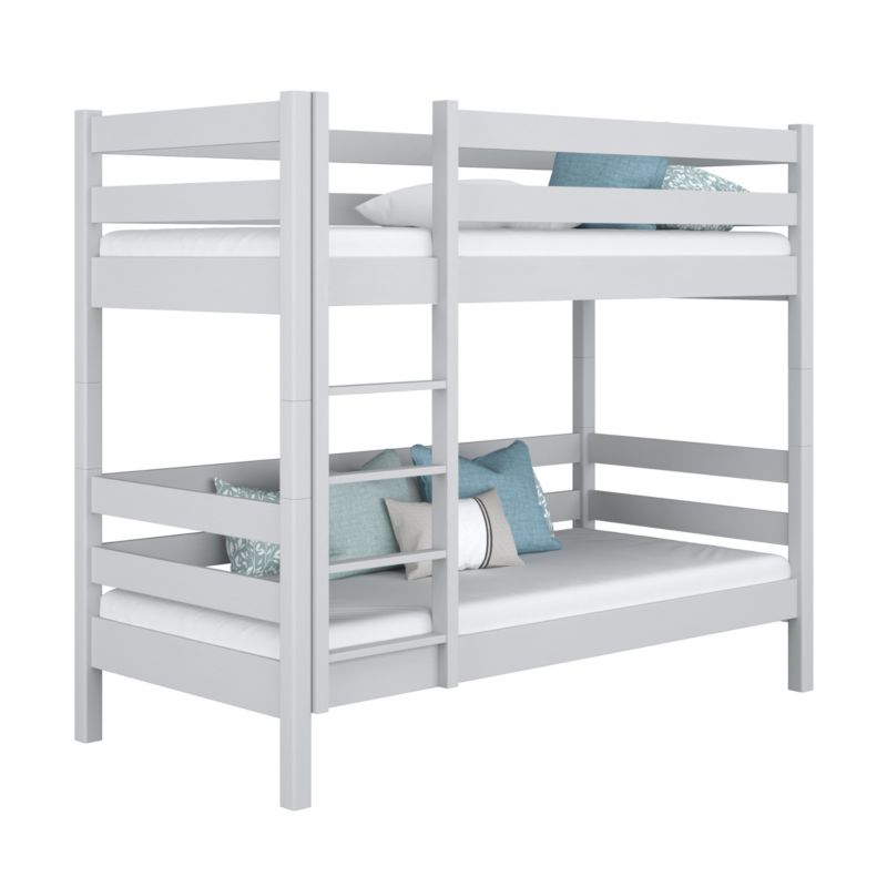 Drewniane łóżko N-WOOD piętrowe N01 popielaty 120x180 1szt.