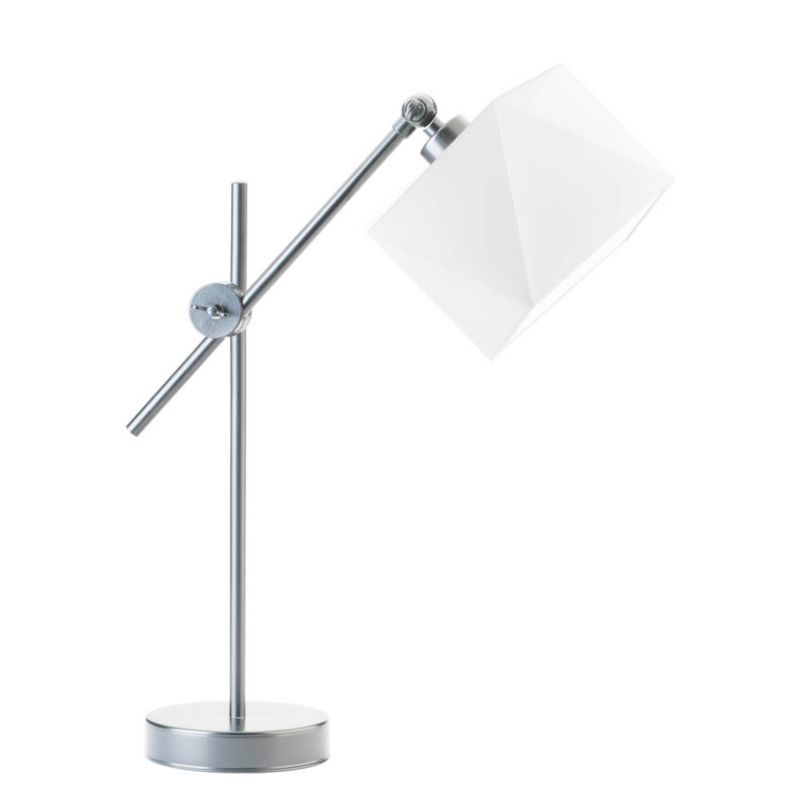 Lampka Nocna Volta Light Factory Modern Abażur Srebrny/Biały Diament 1xE27 1szt.