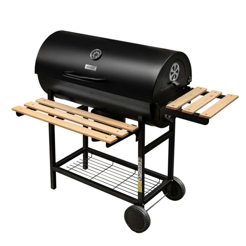 Grill Bergmann ogrodowy węglowy duży beczkowy termometr 2 ruszty 1szt.