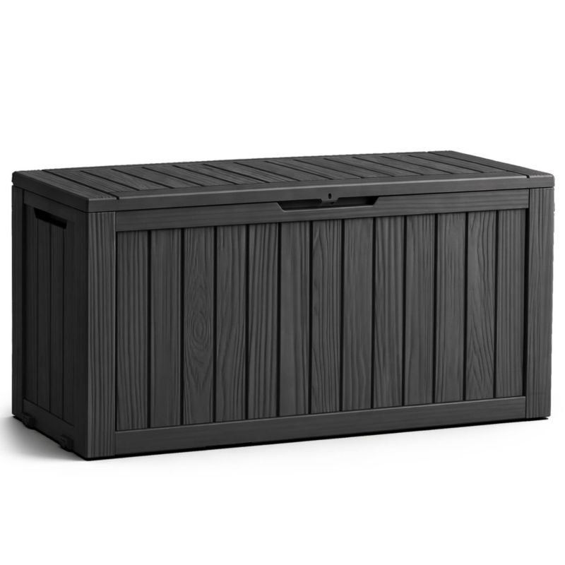 Skrzynia ogrodowa pojemnik na poduszki i narzędzia balkon taras AKORD wodoodporna 272L plastikowa czarna 1 szt.