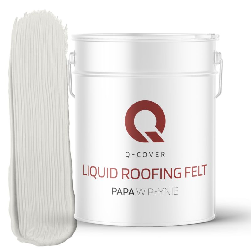 Papa w Płynie Uszczelniacz do Dachów Q-Cover Biały drogowy RAL9016 13KG
