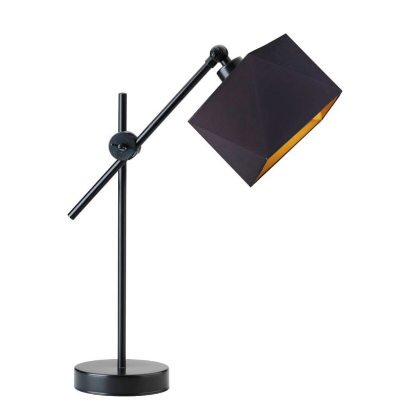 Lampka Nocna Volta Light Factory Modern Abażur Czarny ze złotem Diament 1xE27 1szt.