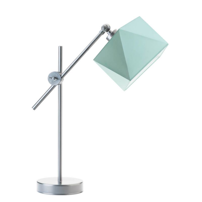 Lampka Nocna Volta Light Factory Modern Abażur Srebrny/Miętowy Diament 1xE27 1szt.