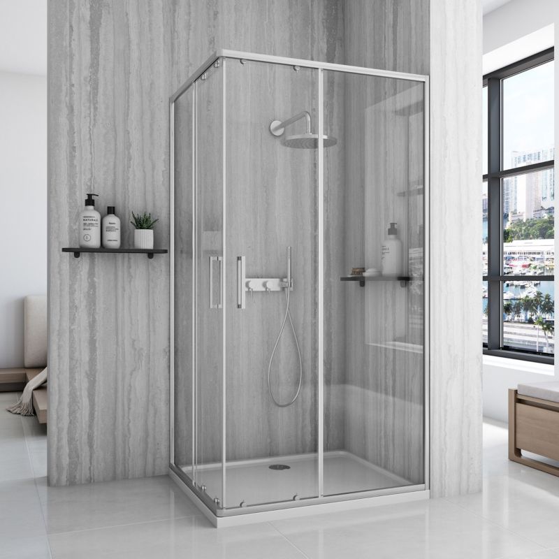 Kabina Prysznicowa Rea City 80X100 Nikiel Szczotkowany 80X100X190Cm 1 Szt