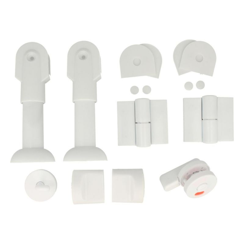 Okucia kabiny toaletowej WC Hakner 16-18mm białe lewe zestaw - 1 kpl