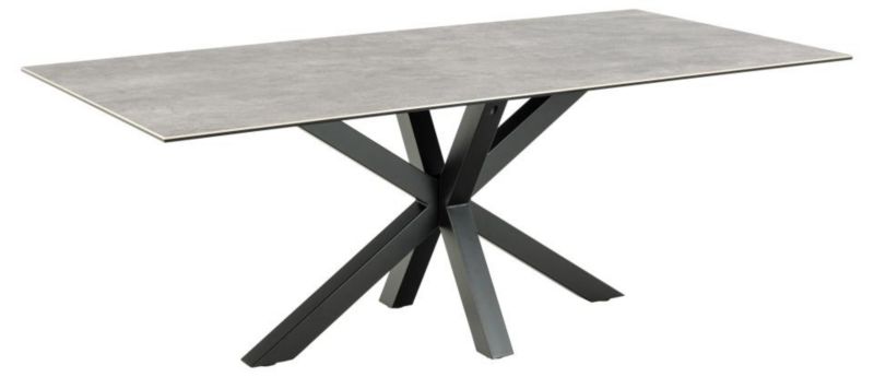 Stół do jadalni Heaven ACTONA ceramiczny szary blat nowoczesny loftowy czarne nogi 200 cm 1 szt.