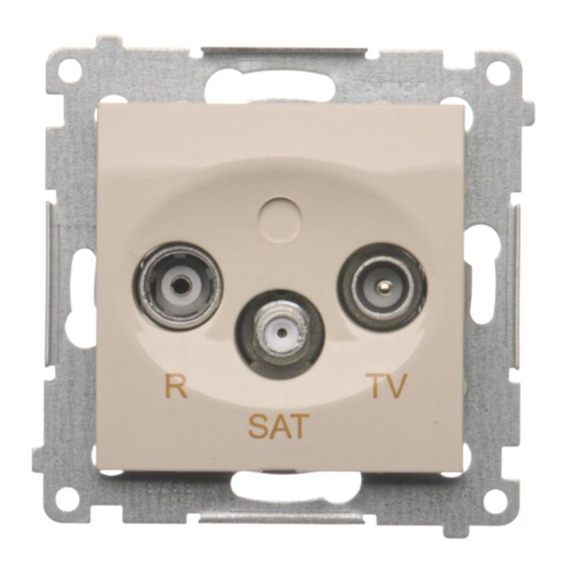 Gniazdo Antenowe Przelotowe 1X Simon 54 RTV/SAT Kremowy Podtynkowe 1 szt.