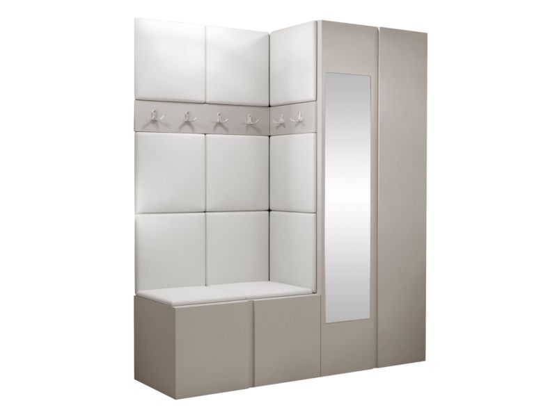 Garderoba MIRJAN 24 Orion XII kaszmir + biała ekoskóra 1 kpl.