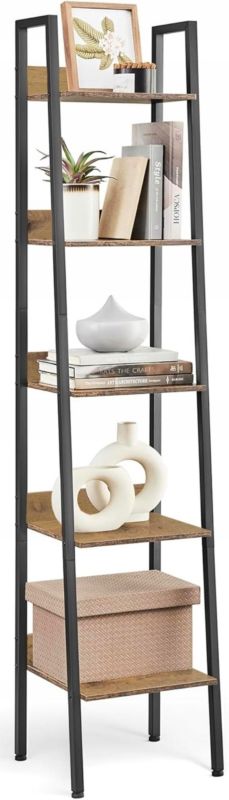 Regał metalowy stojący artisan-czarny ze stalową ramą biurowy szafka półka