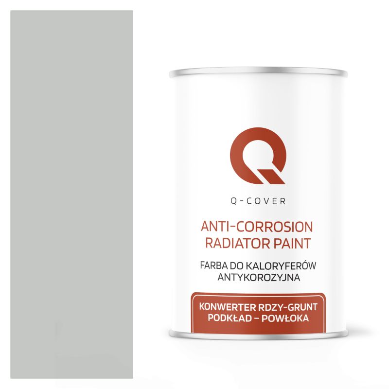 Farba do Kaloryferów Antykorozyjna Q-Cover Szary jasny RAL7035 Mat 1L