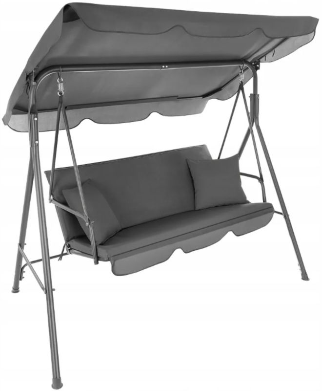 Huśtawka FUNFIT garden ogrodowa 3-osobowa szara 176 x 168 cm 1szt.