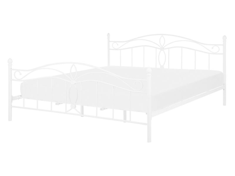 Łóżko metalowe 140 x 200 cm białe Antlia 1 szt.