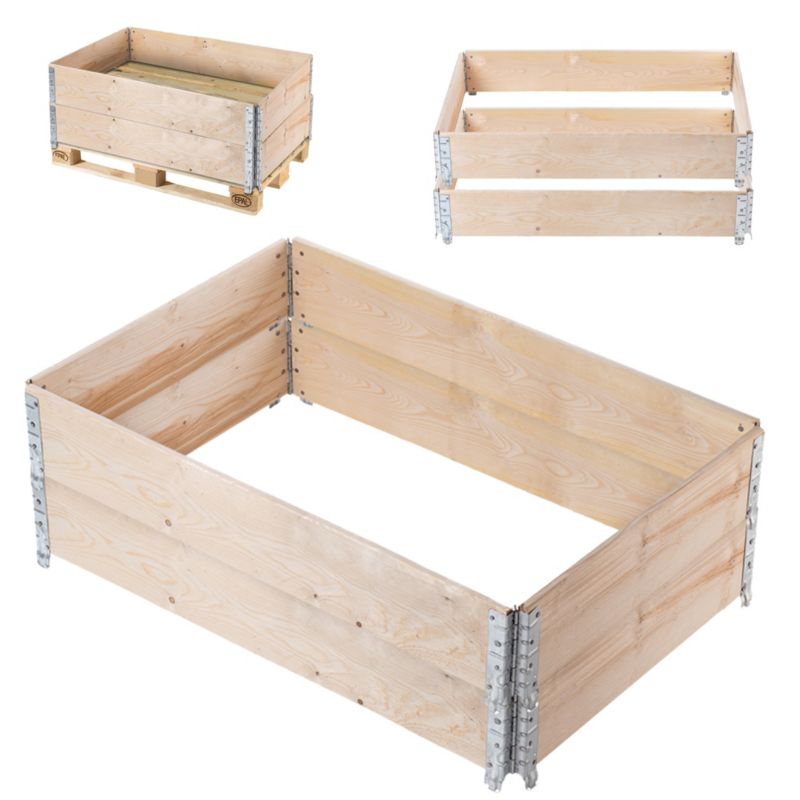 Nadstawka Paletowa KADAX Drewniana 120x80cm Pojemnik Paleta Grządka Pakiet 2szt