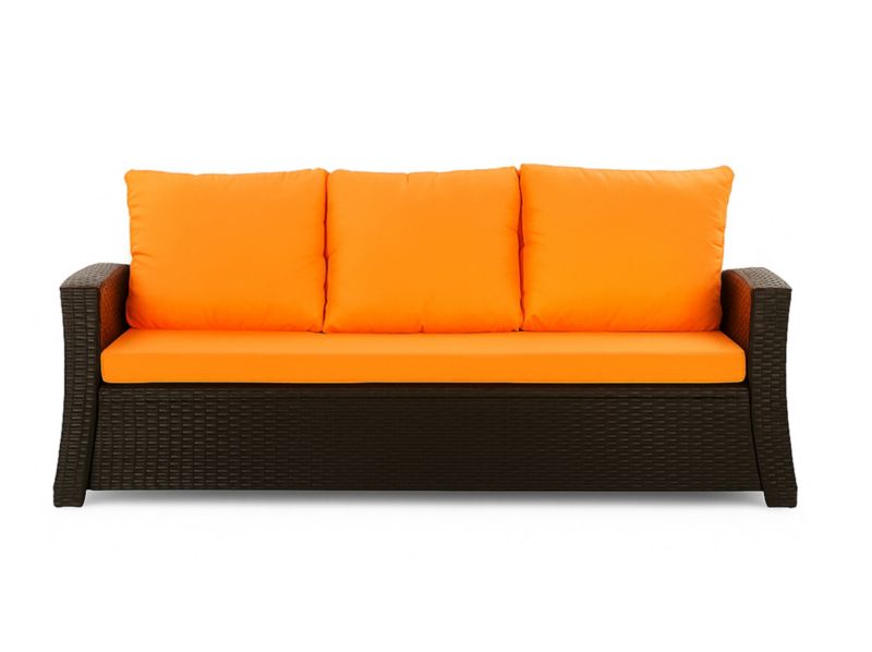 Poduszka ogrodowa na sofę rattanową 3-os, Setgarden, 140x60x50cm Pomarańczowa Poduszki na meble ogrodowe-Technorattan, Mix, 1szt