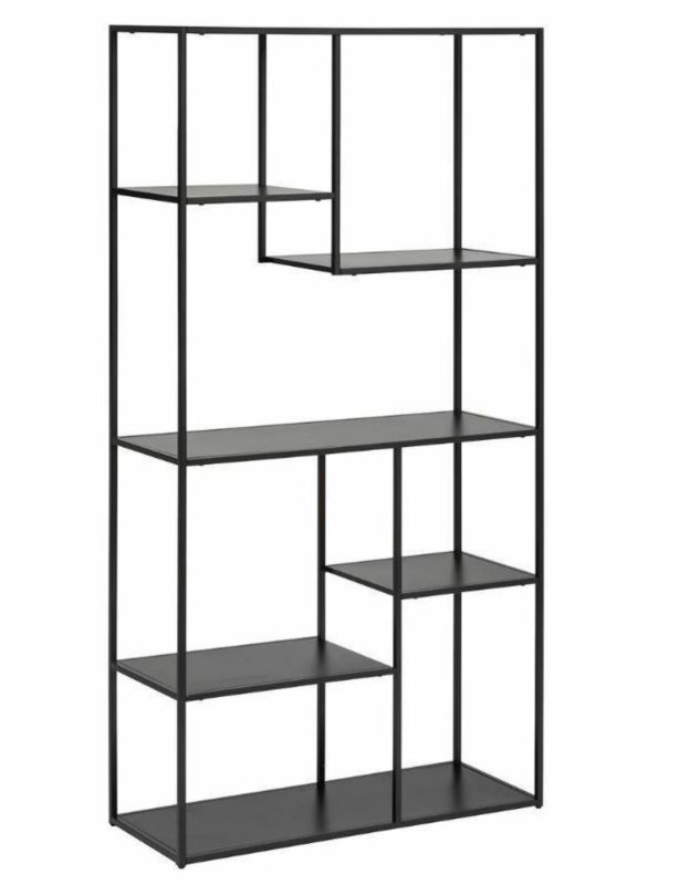 Regał na książki Gota ATMOSPHERA czarny metalowy nowoczesny industrialny 180 cm do salonu 1 szt.