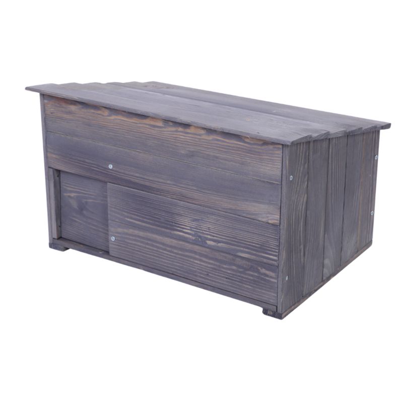 Domek dla jeża MODO24 drewniany ogrodowy rozmiar L kolor szary 1 szt.