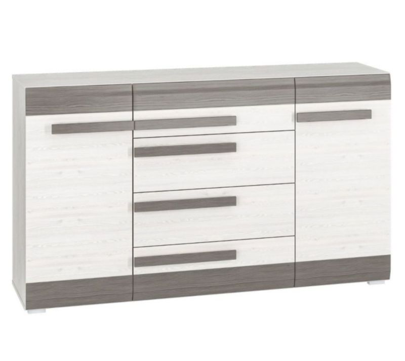 Komoda ML Meble BIANKA 2D4S 165 sosna śnieżna/szara 1 szt.