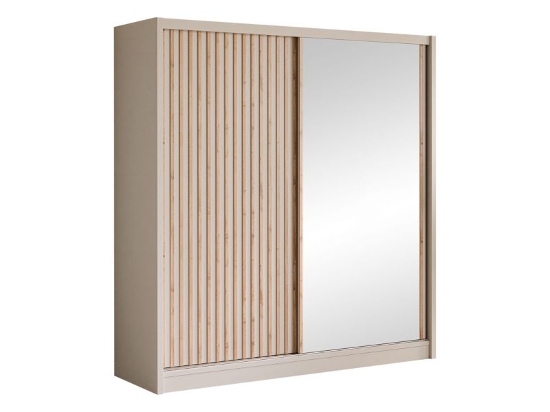 Szafa z drzwiami przesuwnymi MIRJAN 24 London Lux 203 kaszmir + dąb wotan 1 szt.