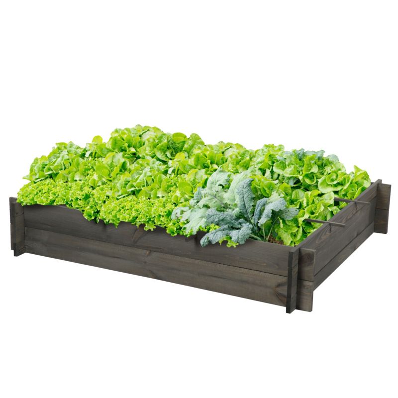 Skrzynia ogrodowa MODO24 podwyższona do uprawy warzyw i ziół 100 x 116 cm szara 1 szt.