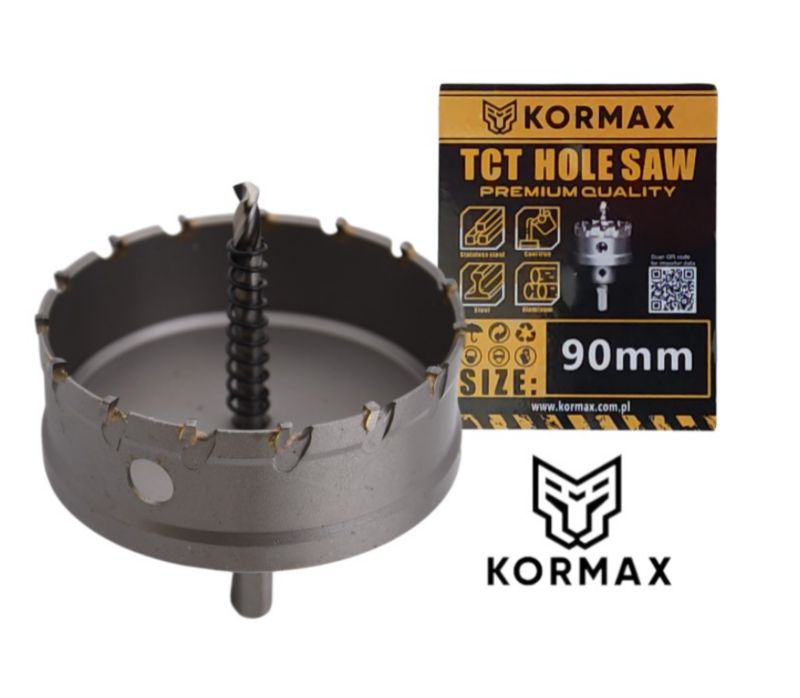 Otwornica do metalu Kormax 90mm x 25mm wiertło koronowe z węglikiem TCT krótkie (TCTJK90) - 1 szt.