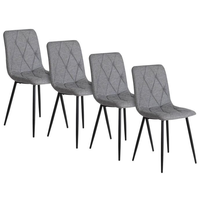 Zestaw Mebel Elite ROBIN 4x Krzesło Tapicerowane Kuchenne Do Jadalni Salonu Loft Szare 1 kpl