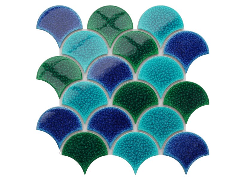Mozaika ceramiczna Ilcom Fish Scale blue ocean mix niebieska 28.5 x 29.0 cm 1 szt.