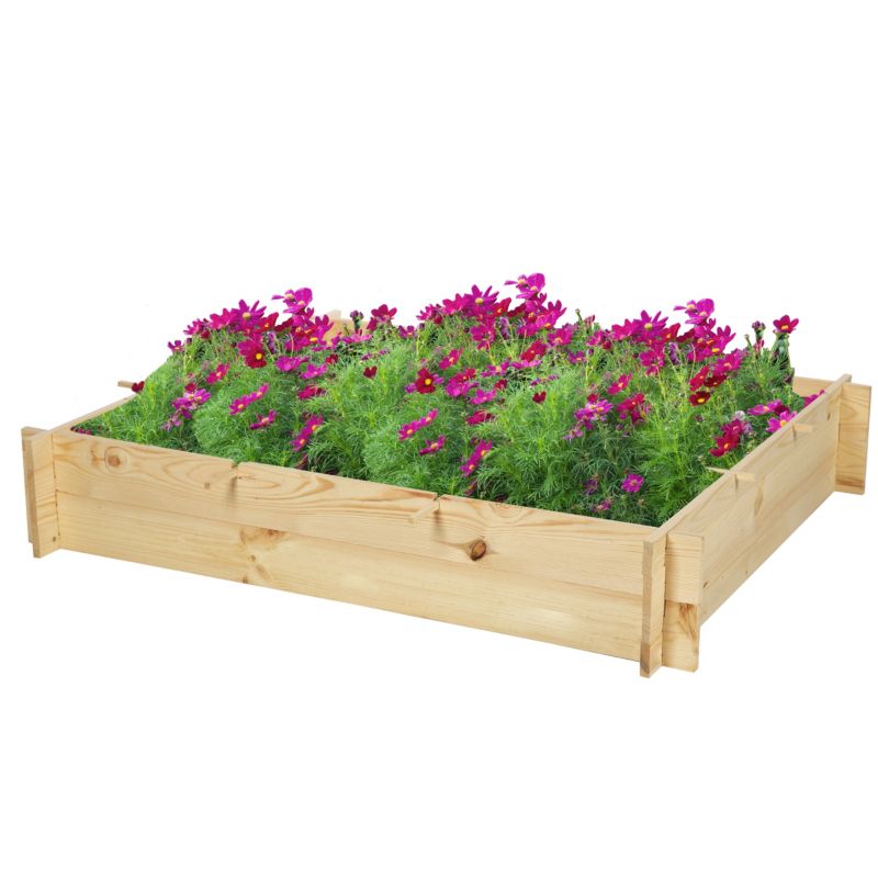 Skrzynia ogrodowa MODO24 podwyższona do uprawy warzyw i ziół 100 x 116 cm naturalna 1 szt.