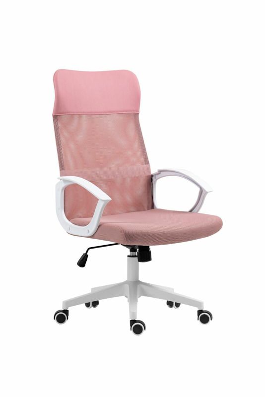 Fotel biurowy ergonomiczny Rosso INTESI różowy obrotowy z siatki do biurka nowoczesny 1 szt.