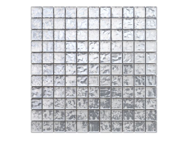 Mozaika szklana Ilcom biała silver frozen 30x30cm 1 szt.
