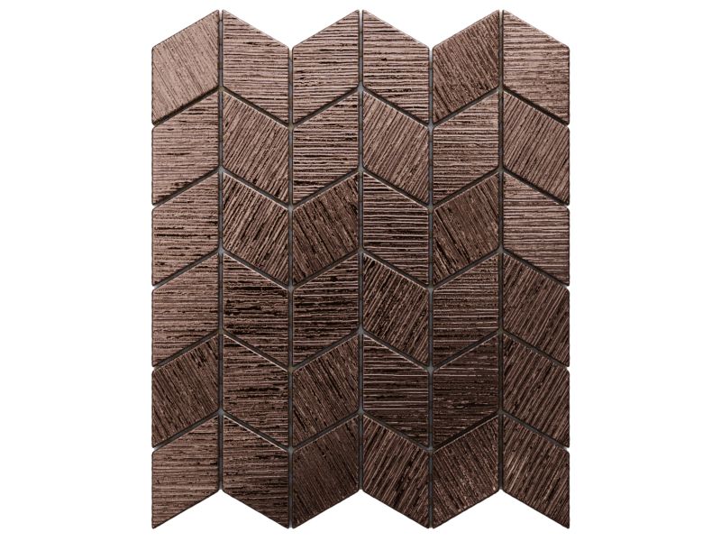 Mozaika szklana Ilcom chevron romb copper rose metallic struktura 26.5 x 30.5 cm 1 szt.
