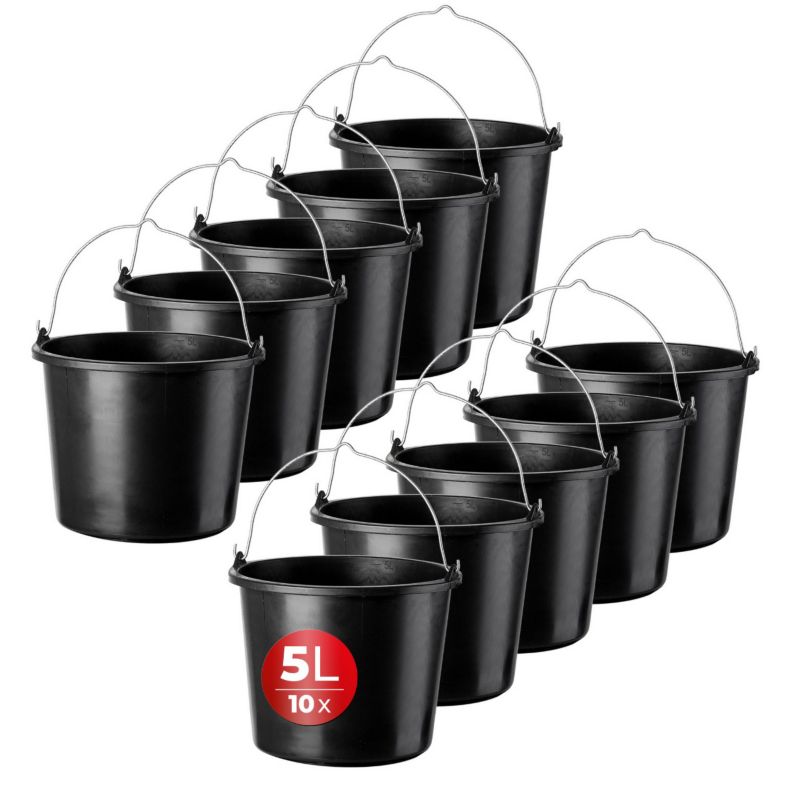 Wiadro KADAX Plastikowe Budowlane Gospodarcze 5L 10szt